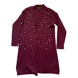 Cashmere Luxury Womens/Teen Soft Faux Pearl Cardigan Size Small Timeless